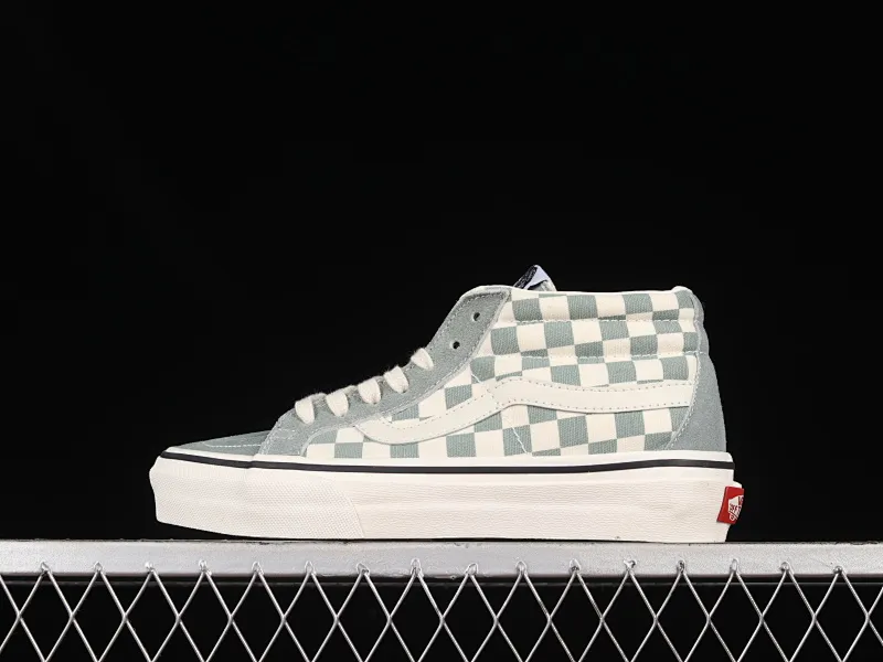 All categories Vans Vans series Vans Mid Vans China Vans SK8-Mid Vans milk green checkerboard classic mid-top skateboard shoes VN0A391FOQL